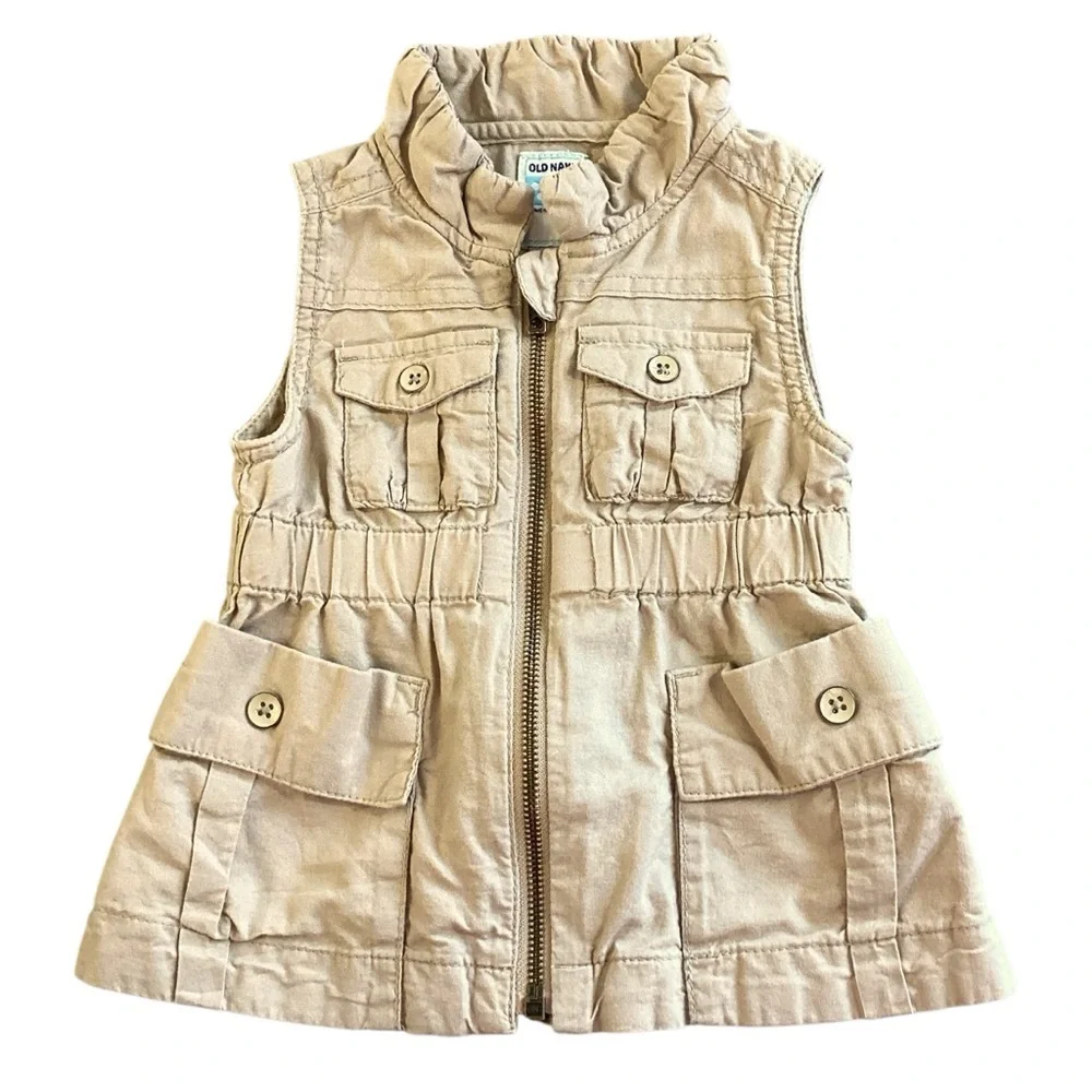 Old Navy Safari Cargo Vest Rolled Oats Color‎ Size 18-24 Months Style 967628